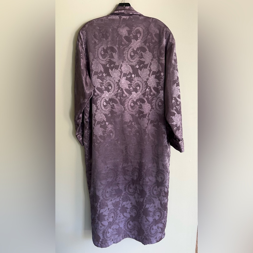 VINTAGE 80S VICTORIA’S SECRET Gold Label Silky Satin Floral Jacquard Robe | Sz S - Picture 11 of 16